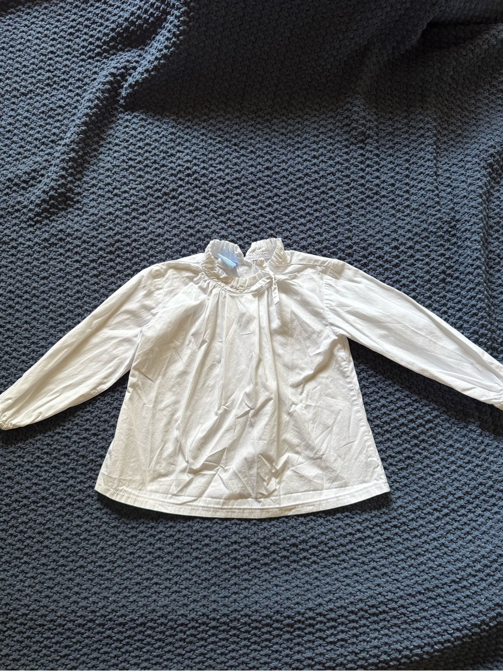 bella bliss White Ruffle Collar Long-Sleeve Top
